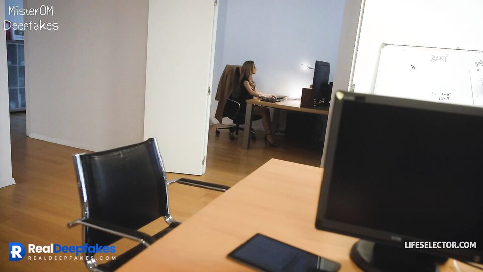 Beautiful secretary made awesome blowjob at parking, Scarlett Johansson ai