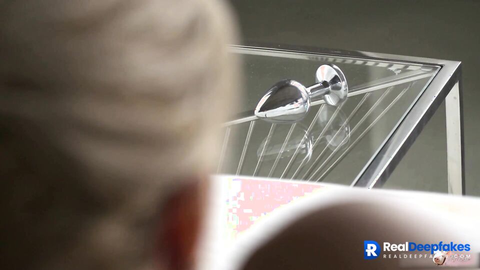 Hot blonde playing with anal plug. Jessica Alba top adult video
